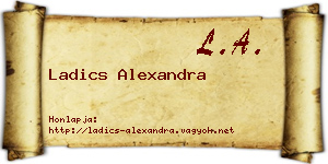 Ladics Alexandra névjegykártya